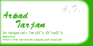 arpad tarjan business card